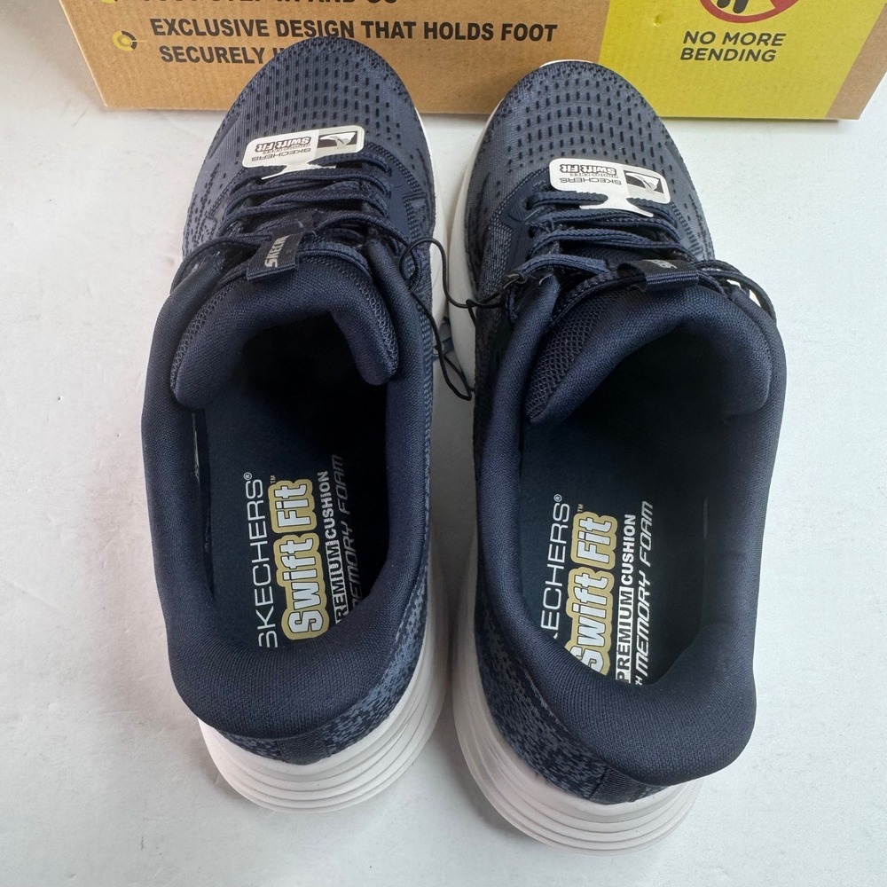 Skechers Hands Free Slip-ins Swift Fit Mens Navy Sneaker 66750S Size 8 - Picture 7 of 9
